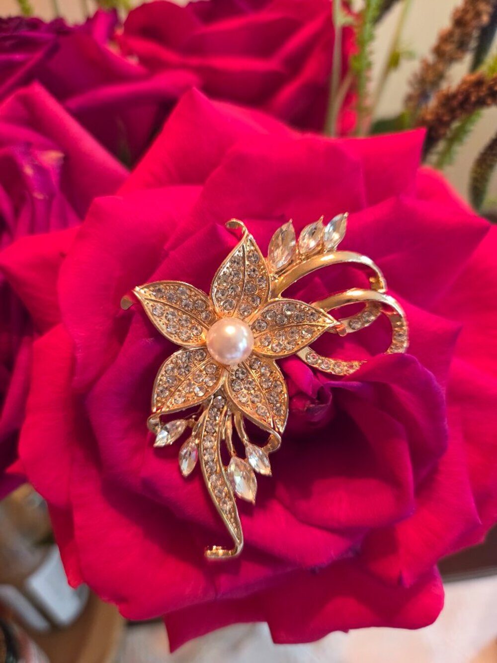 Elegant ladies classy combo: Earrings and brooch pin